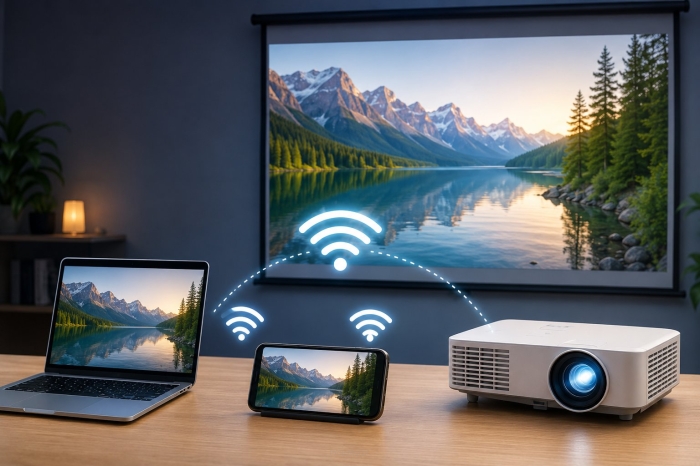 Jak bezprzewodowo przesyłać obraz z telefonu i komputera na projektor bez użycia kabli?